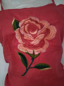 Linen Embroidered Spaghetti