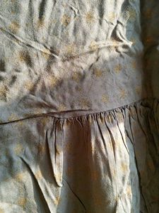 Gray Wrap-Front Blouse
