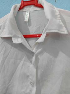 Oversized White Button-Down Shirt