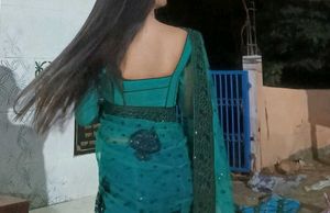 Esa Green Saree With Stiched Blouse