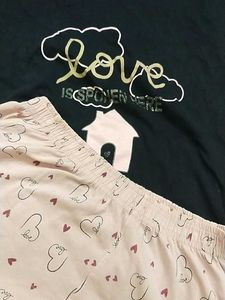 Cute Heart Print Pajama Set