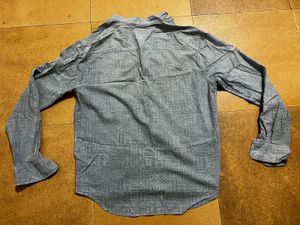 Abstract Print Blue Casual Shirt, Size:M