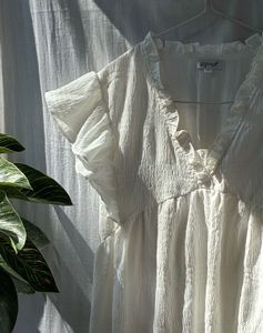 White Ruffle Dress