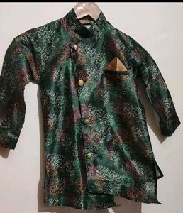 Green Kurta Pajama Floral Print For 3- 4 Year Boy