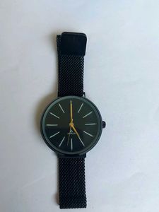 Minimalist Black Mesh Watch