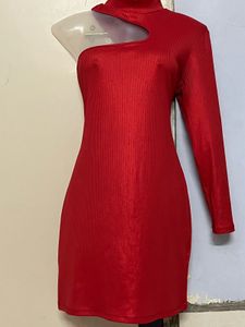 Tokyo Talkies Red One-Shoulder Mini Dress