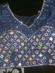 Nevy Blue Blouse and redy made saree