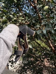 Used Black Open Block Heels 🩶