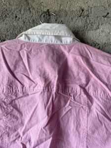 Pink Checkered Bunny Button Detail Shirt