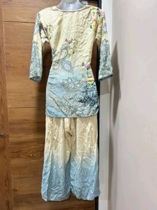 🌸 Pastel Paisley Grace Kurta plazoo Set