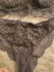 Dark Grey Lace Lingerie Set