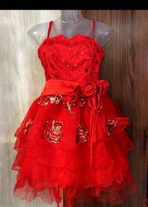 Korean Red Party Wear Gorgeous Dress❤️