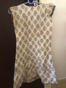 Off White Gold Printed Kurta