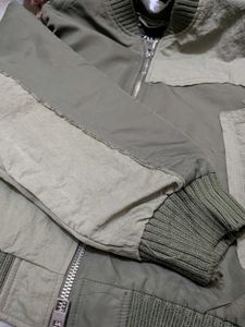 Zara distressed water repellant patchwork jacket