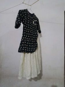 Girls Blue and White Dress