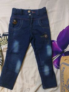 Boys Blue and Black Denim Jeans