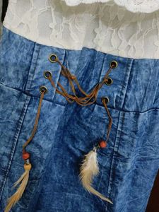 Lace &amp; Denim Dress