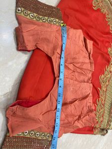 Gorgeous Red Golden Saree -Net Work