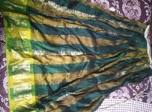 Green Colour Pattu Pavada