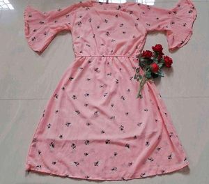 ❗Sale❗4(Strechable)Floral Print Midi Dresses🌷