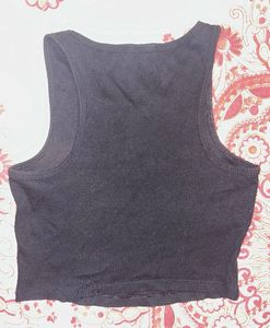 Black Sleeveless Crop Top