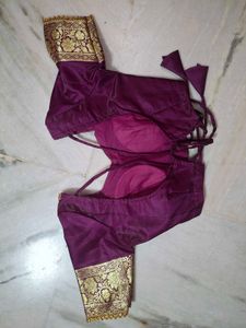 Purple Banarasi Saree with Blouse