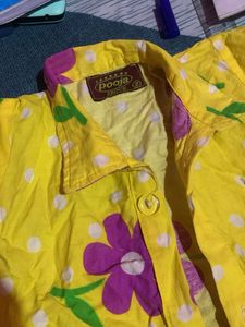 Cute Yellow Floral Kids Top