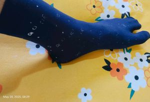 Navy Blue Nylon Socks For Women Used