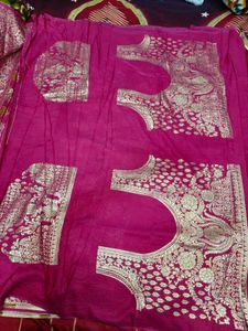 2 Combo Pink &amp; Purple Floral Saree