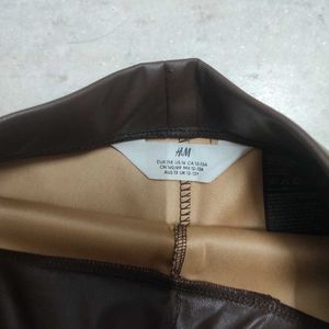 Brown Faux Leather Pants