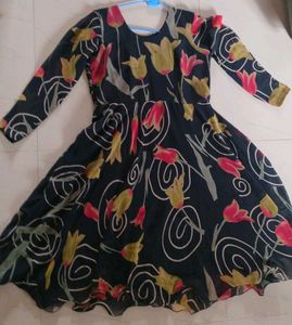 Black Flared Bottom Kurta