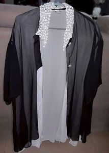 Black Sheer Crochet Collar Duster🪄👗
