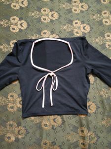 Cute Black Tie Top