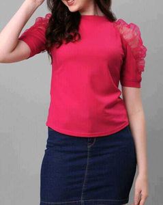 Pink Puff Sleeve Top