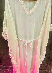 Lace Trim Chiffon Cover-Up