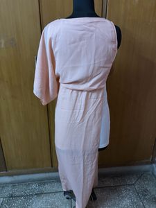 White Midi With Pink Long Layer Dress🎀🤍