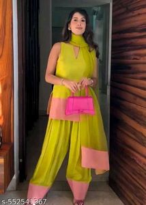 Chartreuse & Pink Salwar Kameez