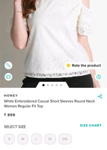 White Embroidered Cold Shoulder Top