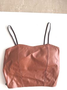 Brown Leather Corset Top