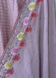 Premium Peach Colour Heavy Work 3-Piece Suit – Gen