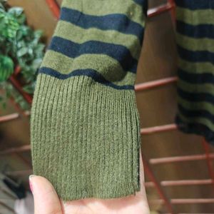 Striped Olive Green Sweater