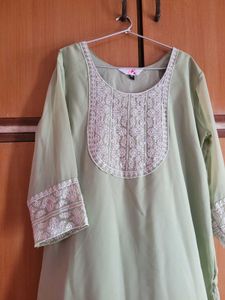 XL Size Pista Green Kurti
