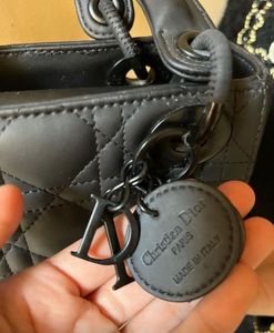 Authentic Lady Dior Small Matte Black Bag