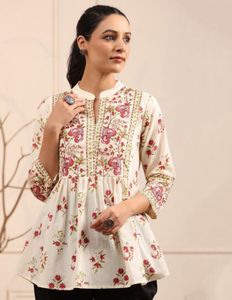 Floral Embroidered Tunic Top