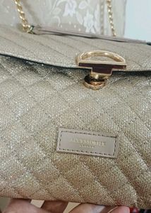 Accessorize Sparkly Gold Quilted Shoulder Bag