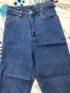 Blue Straight Fit Mom Jeans