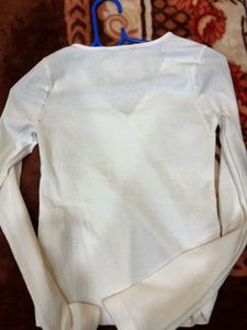 Wrap Front Ribbed Top