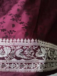 Elegant Maroon Banarasi Silk Saree