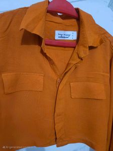Orange Crop Top Shirt
