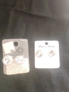 Sparkling Stud Earrings - 2 pair